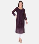 Wine Colour Smart Sequins Work Partywear Girlish Kurti