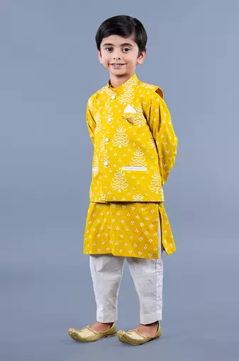 Yellow Tree Pattern Bundi Set