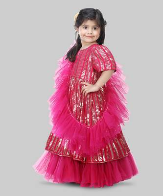 Hot Pink Sequins Embroidered Anarkali With Dupatta 2
