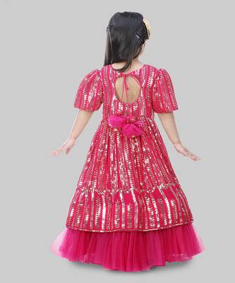 Hot Pink Sequins Embroidered Anarkali With Dupatta 3