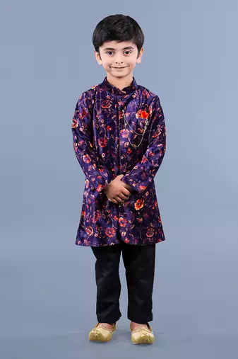 Multi Color Floral Pattern Kurta Set