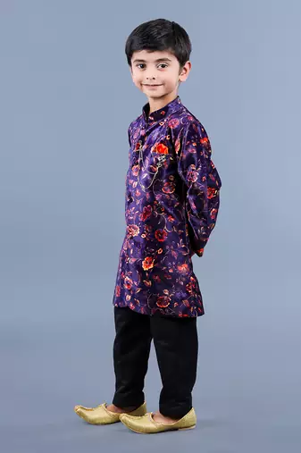Multi Color Floral Pattern Kurta Set