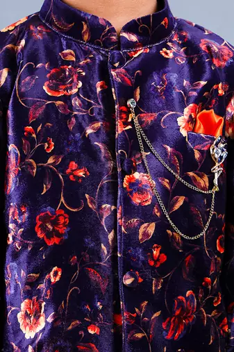 Multi Color Floral Pattern Kurta Set
