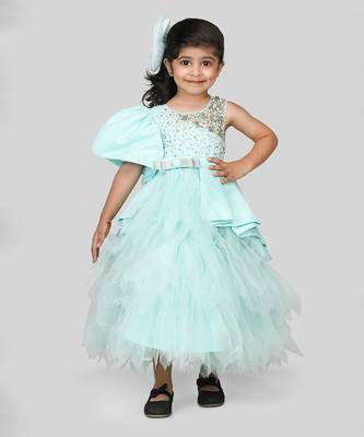 Blue Pearl Embellished One Shoulder Dress 1