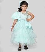 Blue Pearl Embellished One Shoulder Dress