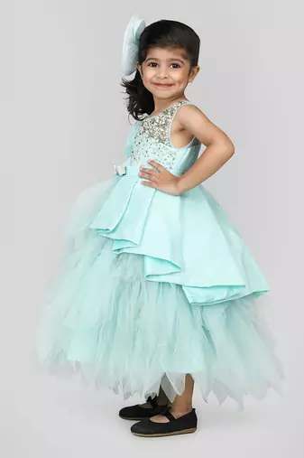 Blue Pearl Embellished One Shoulder Dress