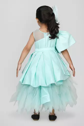 Blue Pearl Embellished One Shoulder Dress