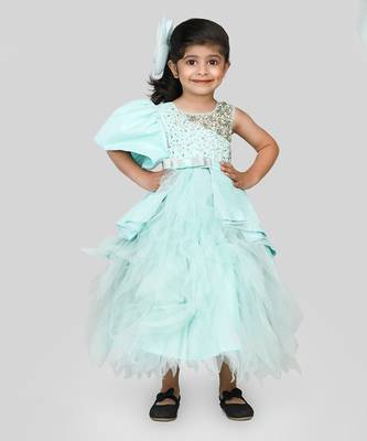 Blue Pearl Embellished One Shoulder Dress 4