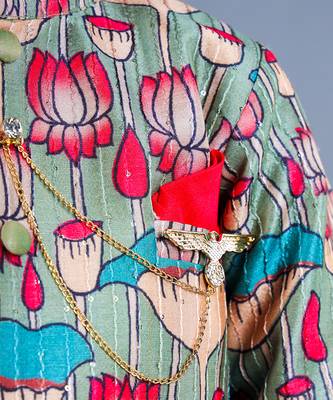 Multi Color Lotus Print Sherwani Kurta Set 5