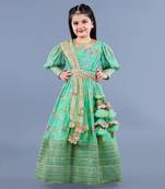 Mint Green Embroidered Pleated Anarkali Set