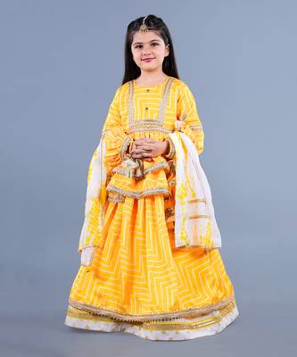 Yellow Layered Lehenga Set 1