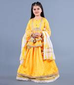 Yellow Layered Lehenga Set