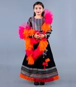 Black Embroidered Velvet Lehenga Set