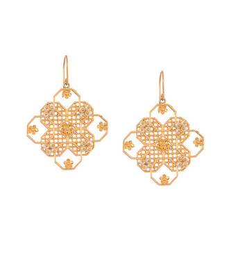 Gold Finish Drop Earrings 1
