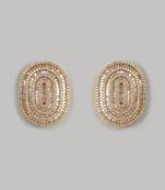 Gold Finish Diamond Stud Earrings