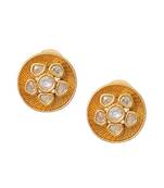 Gold Finish Kundan Stud Earrings