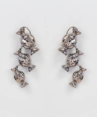 Black Rhodium Finish Onyx Dangler Earrings 1