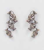 Black Rhodium Finish Onyx Dangler Earrings