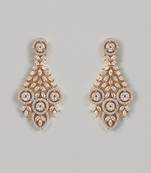 Gold Finish Diamond Dangler Earrings