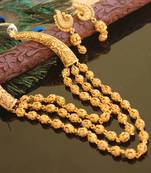 Matte finish peacock necklace set