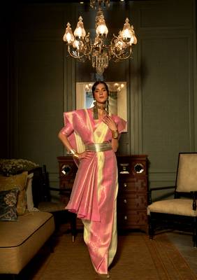 Lemon Yellow Keith Linen Festive Wear Weaving Saree Collection 2