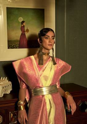 Lemon Yellow Keith Linen Festive Wear Weaving Saree Collection 3