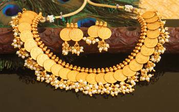 Designer matte finish Temple necklace set 1