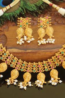 Designer matte finish  necklace set