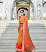 Multicolor Patola Silk Blend Saree With Blouse