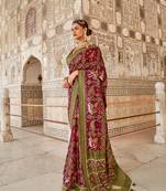 Multicolor Patola Silk Blend Saree With Blouse