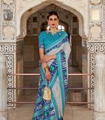 Multicolor Patola Silk Blend Saree With Blouse