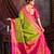 Light green woven art silk saree with blouse