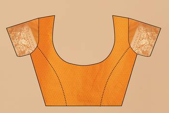 KORAMS DESIGN BANARASI SILK ORANGE FLORAL DESIGN ZARI WOVEN BORDER PARTY WEAR SAREE WITH BLOUSE  5