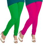 green and pink leggings( pack of 2)