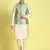 Sanwara Men Green Floral Straight Bandi Jacket with Kurta & Churidar