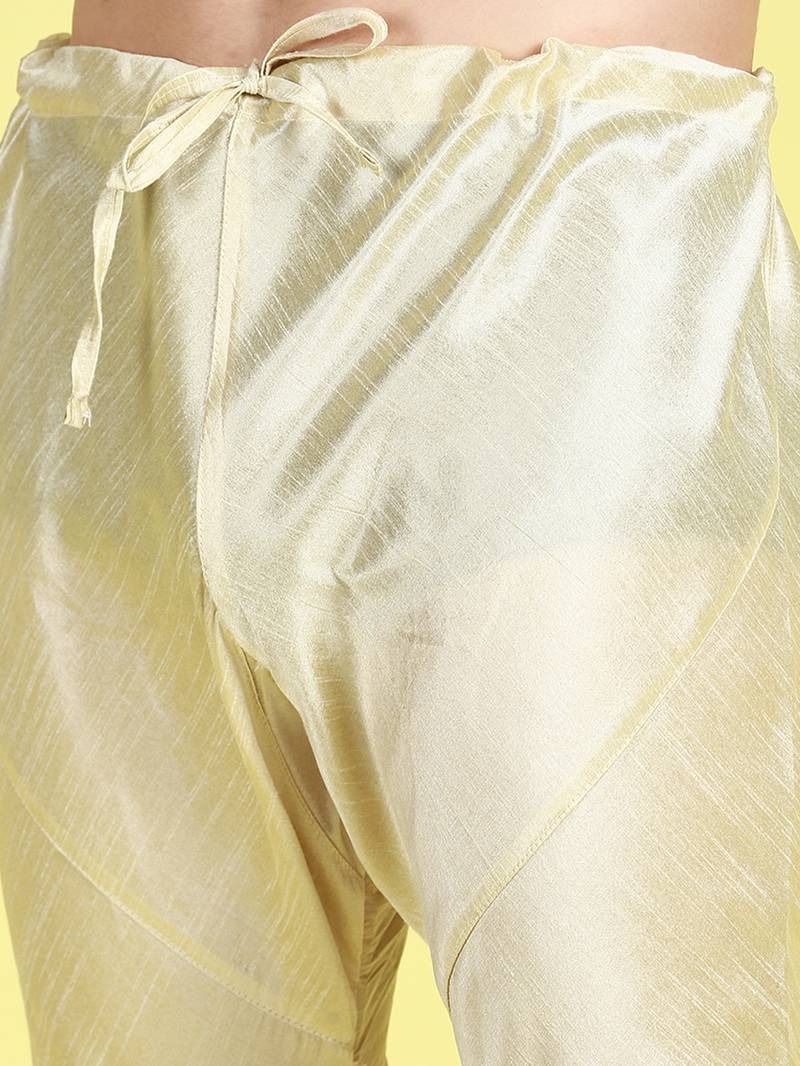 Sanwara Men Green Floral Straight Bandi Jacket with Kurta & Churidar