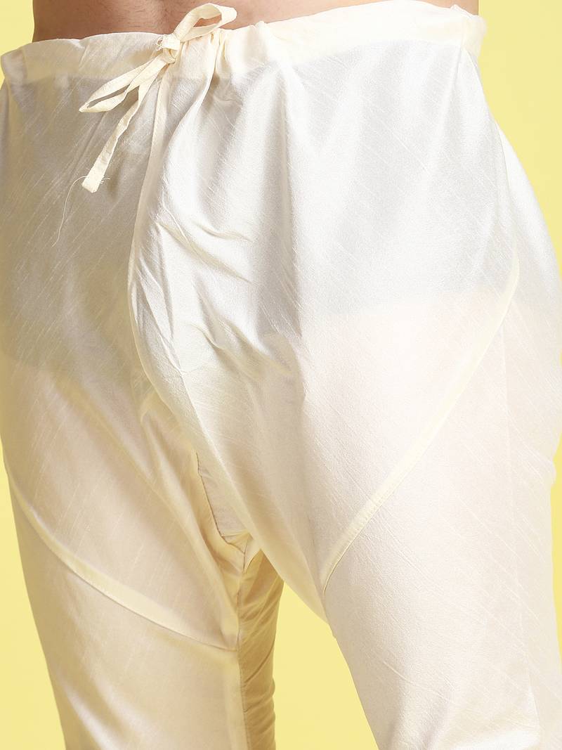 Sanwara Men Peach Floral Straight Bandi Jacket with Kurta & Churidar