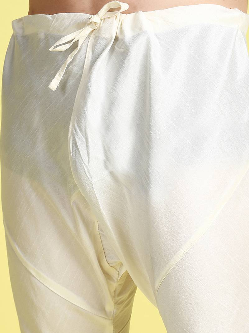 Sanwara Men Peach Printed Straight Bandi Jacket with Kurta & Churidar