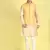 Sanwara Men Yellow Printed Straight Bandi Jacket with Kurta & Churidar