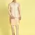 Sanwara Men Deep Beige Printed Straight Bandi Jacket with Kurta & Payjama