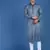 Grey printed cotton kurta-pajama