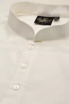 White solid cotton silk kurta-pajama