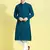 Blue embroidered cotton kurta-pajama