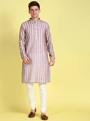 Multicolor printed cotton kurta-pajama 1