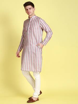 Multicolor printed cotton kurta-pajama 2