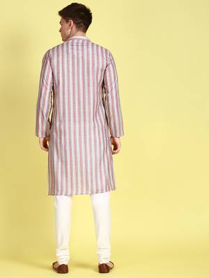 Multicolor printed cotton kurta-pajama 4