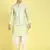 Sanwara Men Light Green Printed Straight Bandi Jacket with Kurta & Cawl Pant