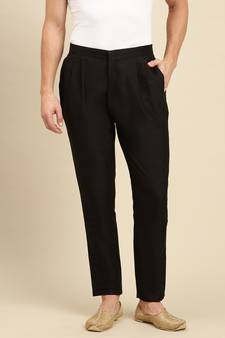 Sanwara Men's Solid Black Colour Art Silk Payjama Style Pant