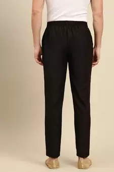 Sanwara Men's Solid Black Colour Art Silk Payjama Style Pant