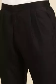 Sanwara Men's Solid Black Colour Art Silk Payjama Style Pant